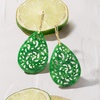 image:imageRossSimons Carved Jade Teardrop Earrings in 18kt Gold Over Sterling