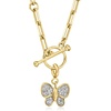 image:imageRossSimons Diamond Butterfly Charm in 18kt Gold Over Sterling