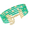 image:imageRossSimons Green Chalcedony Bead 5Row Bead Bracelet in 18kt Gold Over Sterling 7 inches