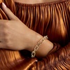 image:imageRossSimons Italian 14kt Yellow Gold Alternating Paper Clip Link Braceletno gemstone