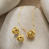image:imageRossSimons Italian 14kt Yellow Gold Love Knot Jewelry Set Necklace and Stud Earrings 18 inches
