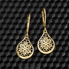 image:imageRossSimons Italian 14kt Yellow Gold Openwork Floral Lace Teardrop Earrings