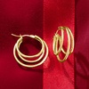 image:imageRossSimons Italian 14kt Yellow Gold TripleHoop Earrings