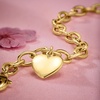 image:imageRossSimons Italian 14kt Yellow GoldPlated Heart CableChain Braceletno gemstone