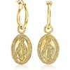 image:imageRossSimons Italian 18kt Gold Over Sterling Jewelry Set Hoop Earrings and 2 Pairs Of Interchangeable Religious Drops