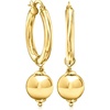 image:imageRossSimons Italian 18kt Gold Over Sterling Jewelry Set Hoop Earrings and 3 Pairs Of Interchangeable Drops