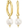 image:imageRossSimons Italian 18kt Gold Over Sterling Jewelry Set Hoop Earrings and 3 Pairs Of Interchangeable Drops