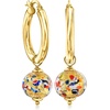 image:imageRossSimons Italian 18kt Gold Over Sterling Jewelry Set Hoop Earrings and 3 Pairs Of Interchangeable Drops