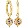 image:imageRossSimons Italian 18kt Gold Over Sterling Jewelry Set Hoop Earrings and 3 Pairs Of Interchangeable Drops