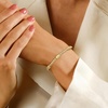 image:imageRossSimons Italian 18kt Gold Over Sterling Textured and Polished Bead Bracelet 7 inches