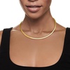 image:imageRossSimons Italian 4mm Reversible Omega Necklace in 2Tone Sterling SilverNo Gemstone