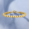 image:imageRossSimons Italian 6mm 18kt Gold Over Sterling Bead Braceletno gemstone
