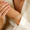 image:imageRossSimons Italian 6mm 18kt Gold Over Sterling Bead Stretch Bracelet With Sunflower Charmno gemstone