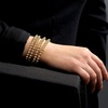 image:imageRossSimons Italian 6mm 18kt Gold Over Sterling Bead Stretch Braceletno gemstone