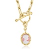 image:imageRossSimons Italian Pink Porcelain Cameo Charm in 18kt Gold Over Sterling