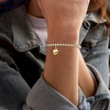 image:imageRossSimons Italian Sterling Silver and 18kt Gold Over Sterling Heart Bead Braceletno gemstone