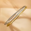 image:imageRossSimons Italian Sterling Silver and 22kt Gold Over Sterling Jewelry Set 2 Polished Bangle Braceletsno gemstone