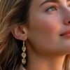 image:imageRossSimons Italian Tonal Blue Enamel Floral Twisted Drop Earrings in 18kt Gold Over Sterling