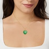 image:imageRossSimons Jade Heart Pendant in 10kt Yellow Gold