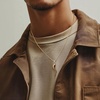 image:imageRossSimons Mens 18kt Gold Over Sterling Italian Horn Pendant NecklaceNo Gemstone