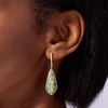 image:imageRossSimons MotherOfPearl and Multicolored Enamel Sunflower Mosaic Drop Earrings in 18kt Gold Over Sterling