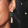 image:imageRossSimons Opal 8x26mm Cultured Baroque Pearl and 1700 ct tw Emerald Drop Earrings in 18kt Gold Over Sterling
