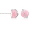 image:imageRossSimons Pink Jade and Diamond Swirl Earrings in Sterling Silver