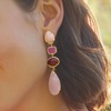 image:imageRossSimons Pink Opal 4980 ct tw Multicolored Quartz and 1400 ct tw Ruby Drop Earrings in 18kt Gold Over Sterling