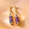 image:imageRossSimons Purple Turquoise and 20 ct tw Amethyst Drop Earrings in 18kt Gold Over Sterling