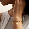 image:imageRossSimons Red Carnelian Bead Leaf Bracelet in 18kt Gold Over Sterling 7 inches
