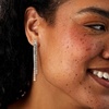 image:imageRossSimons RhodiumPlated 2Row Linear Drop Earrings With 775 ct tw Czs