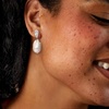 image:imageRossSimons RhodiumPlated Drop Earrings With 400 ct tw Czs and 1314mm Cultured Baroque Pearls