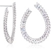 image:imageRossSimons RhodiumPlated FrontBack Hoop Earrings With 700 ct tw Czs