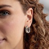 image:imageRossSimons Sterling Silver and 18kt Gold Over Sterling Byzantine Bar Station Hoop Earrings