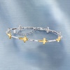 image:imageRossSimons Sterling Silver and 18kt Gold Over Sterling Cross Bracelet 7 inches