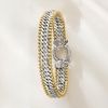 image:imageRossSimons Sterling Silver and 18kt Gold Over Sterling CubanLink and Bead Braceletno gemstone