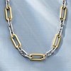 image:imageRossSimons Sterling Silver and 18kt Gold Over Sterling Paper Clip Link NecklaceNo Gemstone