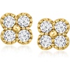 image:imagePure Collection by RossSimons 010 ct tw LabGrown Diamond Clover Earrings in 18kt Gold Over Sterling