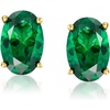 image:imagePure Collection by RossSimons 050 ct tw Oval LabGrown Emerald Stud Earrings in 18kt Gold Vermeil