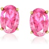image:imagePure Collection by RossSimons 070 ct tw Oval LabGrown Pink Sapphire Stud Earrings in 18kt Gold Vermeil