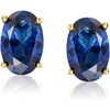 image:imagePure Collection by RossSimons 080 ct tw Oval LabGrown Sapphire Stud Earrings in 18kt Gold Over Sterling