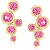 image:imagePure Collection by RossSimons 090 ct tw LabGrown Pink Sapphire Bubble Earrings in 18kt Gold Over Sterling
