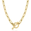 image:imagePure Collection by RossSimons 4mm 14kt Yellow Gold Paper Clip Link Toggle NecklaceNo Gemstone