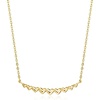 image:imagePure Collection by RossSimons Italian 10kt Yellow Gold Curved Bar Hearts NecklaceNo Gemstone
