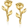 image:imagePure Collection by RossSimons Italian 14kt Yellow Gold Rose Flower Earrings