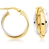 image:imagePure Collection by RossSimons Italian 18kt Gold Over Sterling and Sterling Silver DoubleRow Hoop Earrings