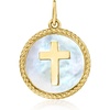 image:imagePure Collection by RossSimons Italian MotherOfPearl Cross Charm in 14kt Yellow Gold