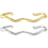 image:imagePure Collection by RossSimons Italian Sterling Silver and 18kt Gold Vermeil Jewelry Set 2 Wavy Cuff Bracelets8 Inches