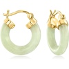 image:imagePure Collection by RossSimons Jade Hoop Earrings in 18kt Gold Over Sterling