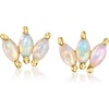 image:imagePure Collection by RossSimons Opal 3Stone Lotus Stud Earrings in 14kt Yellow Gold